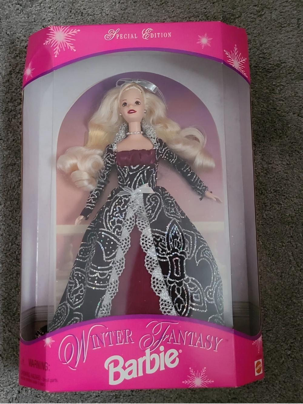 Barbie Winter Fantasy Barbie Special Edition Doll in Pink & Black Like New
